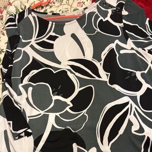 Croft & Barrow Monochrome Floral Blouse